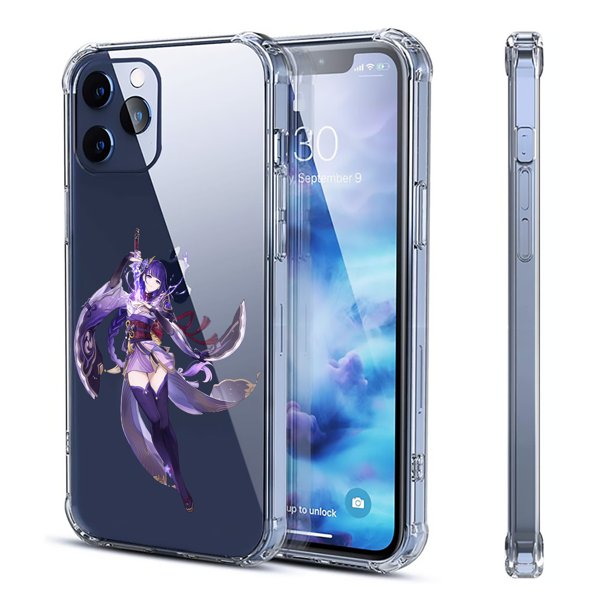 げんし神 雷電将軍 らいでんしょうぐん genshin Raiden Shogun 【iPhone 12シリーズ対応】透明スマホケース（クリアソフトケース）